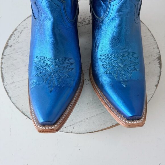 Lane SMOKESHOW Womens Cowboy Boots 10 Blue Western Cowgirl Mid Calf Pointed Toe - Picture 8 of 14